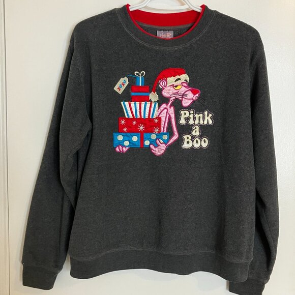 Retro Pink Panther Women's Christmas Sweatshirt Size M - Picture 1 of 12